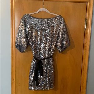 BKE Silver Sparkly Dress